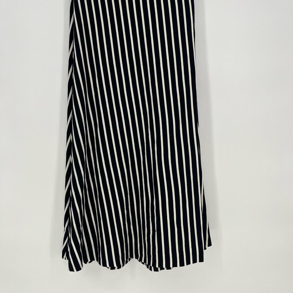 Banana Republic Ponte Off Shoulder Fit Flare Midi Dress Stripe Black White 0 - Picture 8 of 13